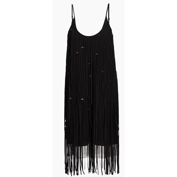 Jason Wu Collection Embroidred Fringe Tulle Minidress in Black NWT Size 6 - Picture 1 of 10